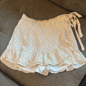 Hollister Floral Wrap Skirt with Ruffle Hem